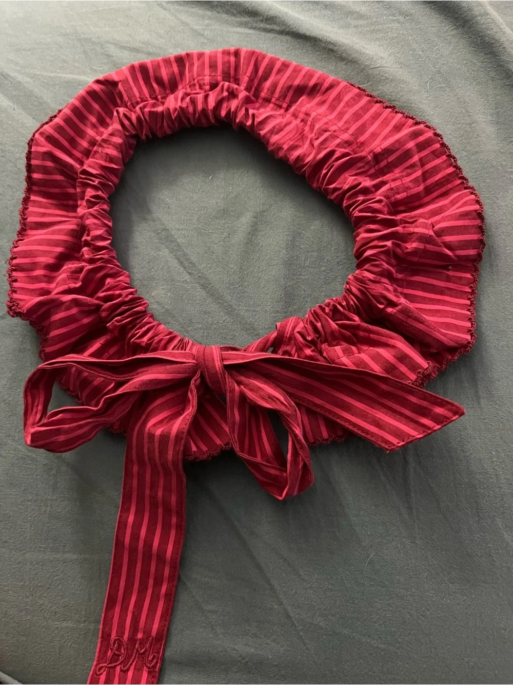 Damson Madder Hair bow scrunchie bun wrap Stripes OS
